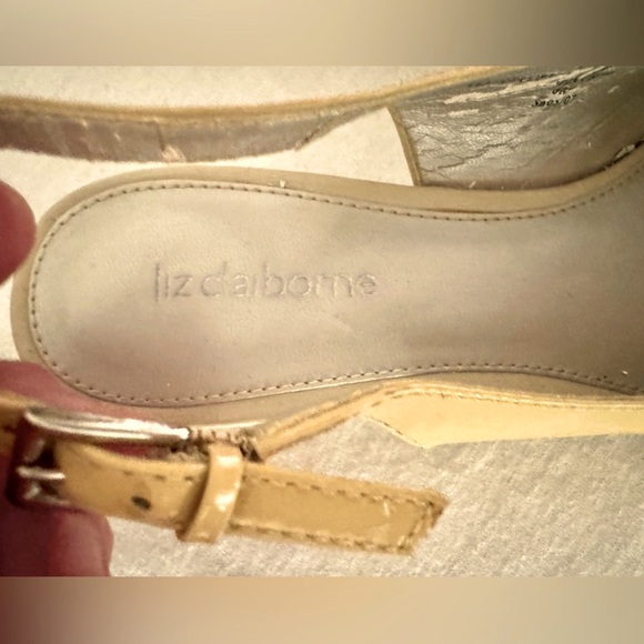 🔅LIZ CLAIBORNE🔅”LAYLA” LEATHER PATIN LOW 1” PEEP TOE SLING-BACK DRESS SHOES✨ - Picture 9 of 11
